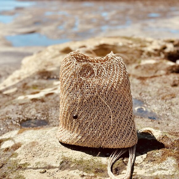 Easy Woven Iraca Backpack with Tassel Tie Closure main image 11